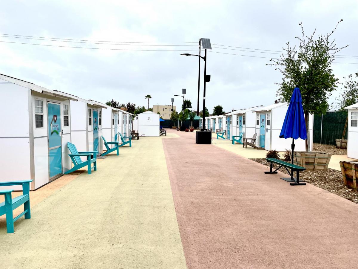 Esperanza Villa provides fully furnished tiny homes for single adults. Photo courtesy of Baldwin Park.