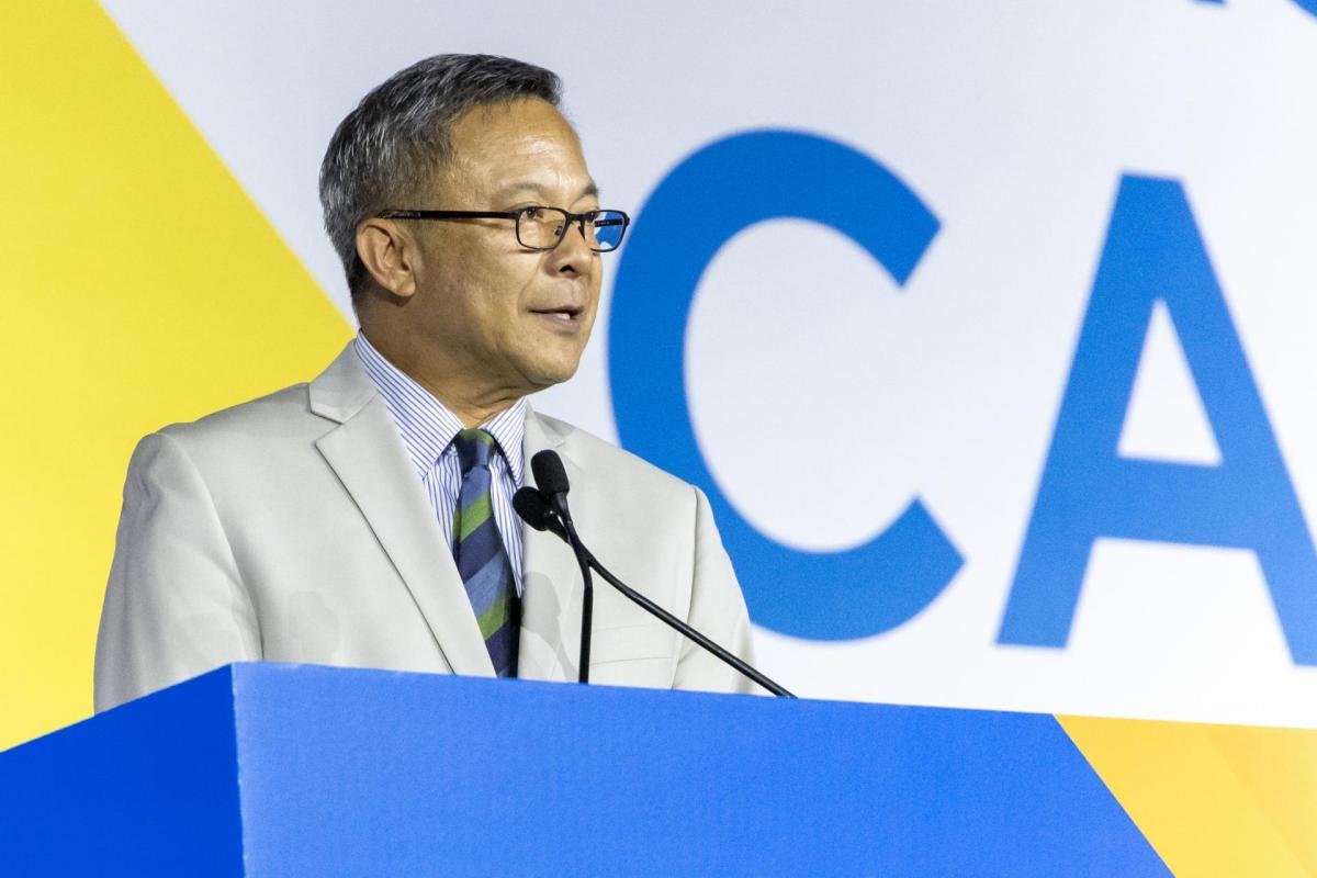 El Cerrito Mayor Pro Tem Gabe Quinto was sworn in as the President of the League of California Cities at the Annual Conference and Expo in October 2025.