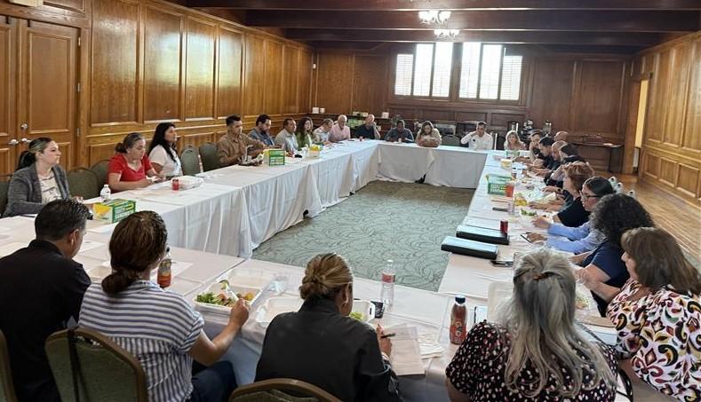 Paramount city leaders meet with local business owners in July 2025 to discuss the economic impacts of recent immigration enforcement activity. Photo courtesy of the city of Paramount.