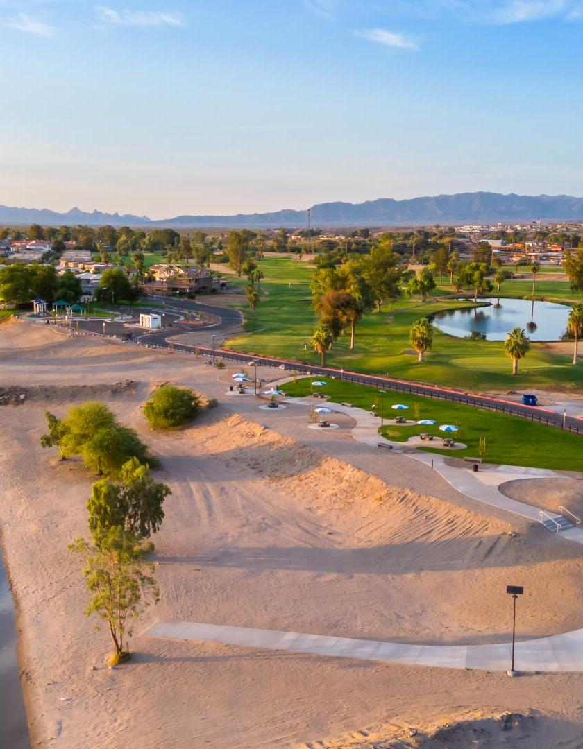 Aerial view of the Bob Belt Beach Park 