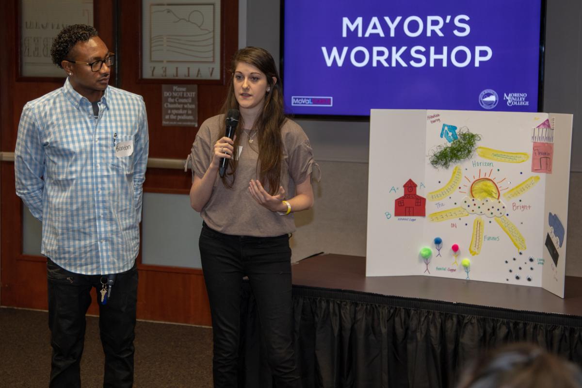Students lead a workshop about MoVaLEARNS program development. Photo courtesy of Moreno Valley.