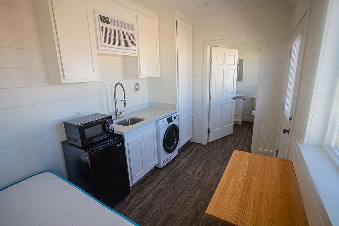 Interior view of a tiny home in El Centro.