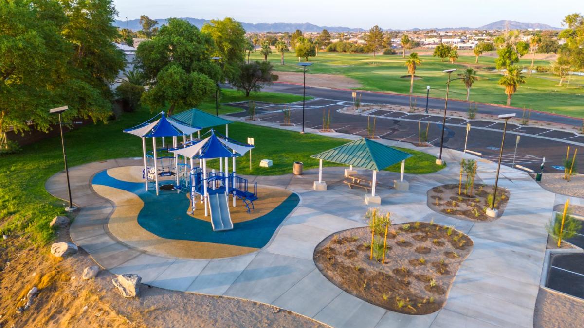 Aerial view of playground