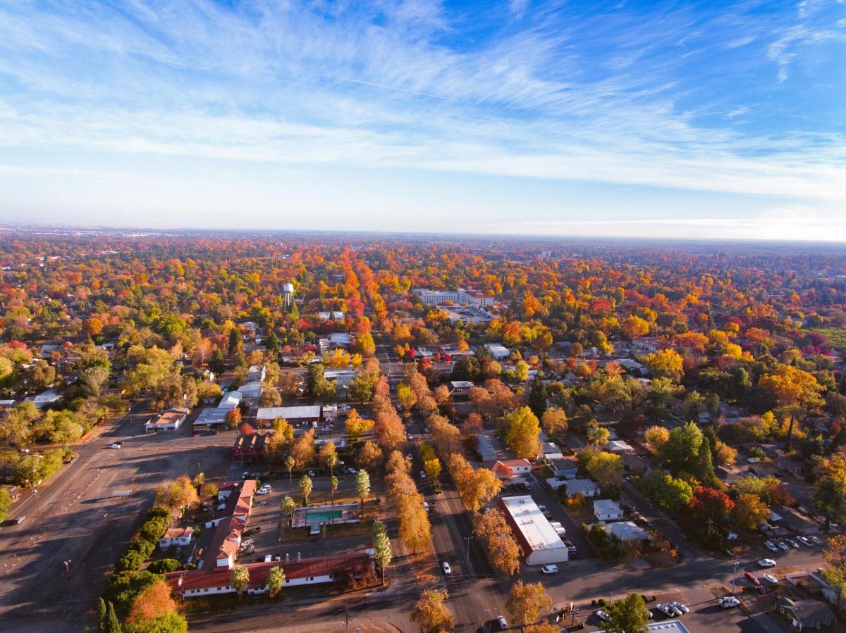 Aerial of Chico, CA