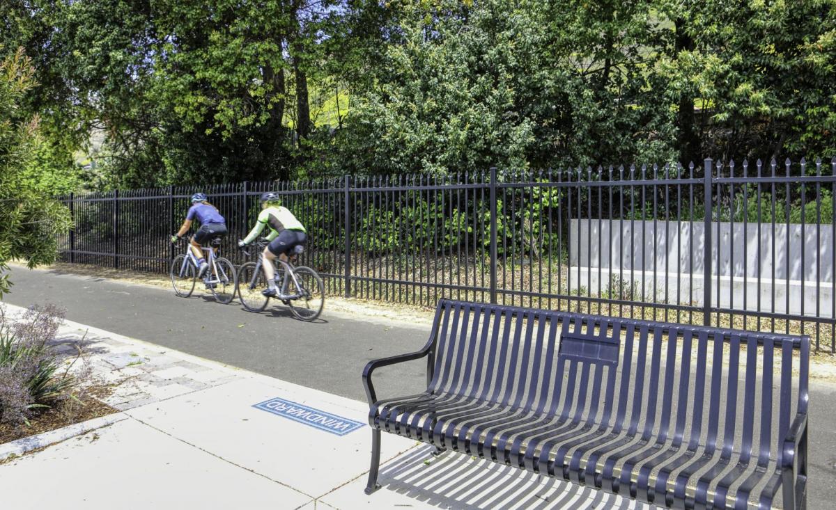 Bikers using new street