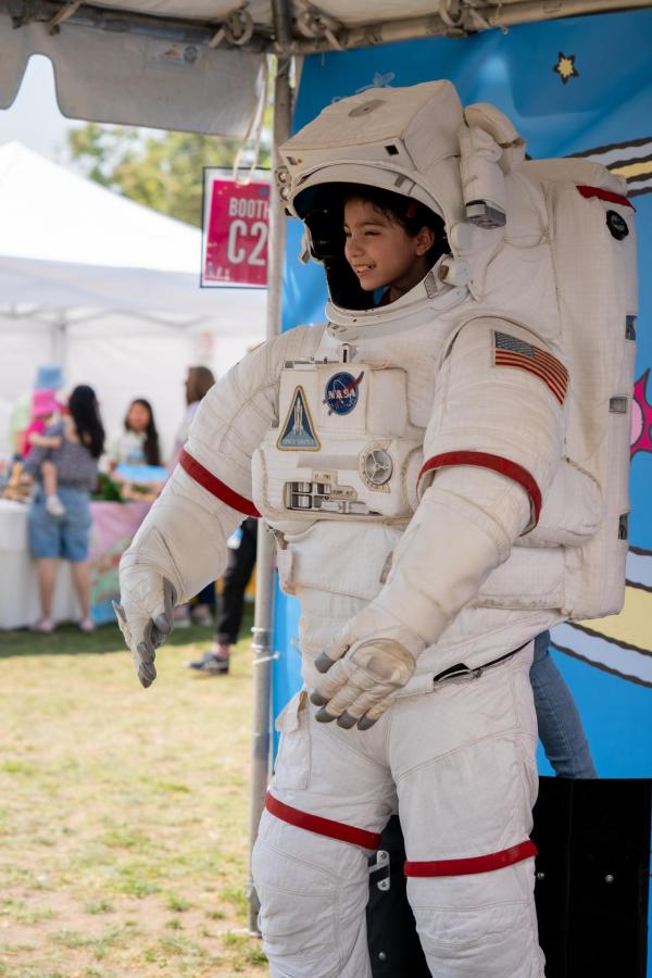 Girl in a space suit