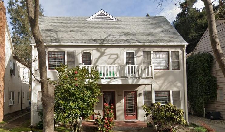 Exterior view of Sacramento fourplex. 