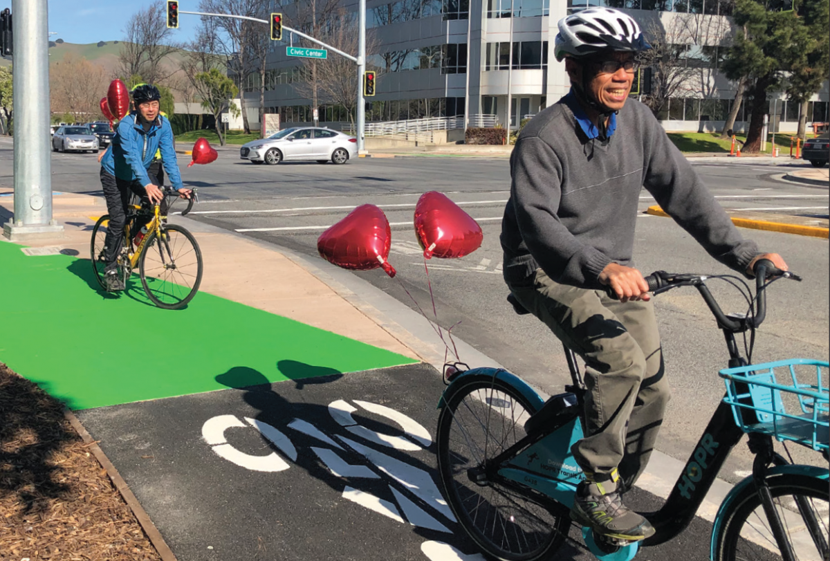 People on bikes