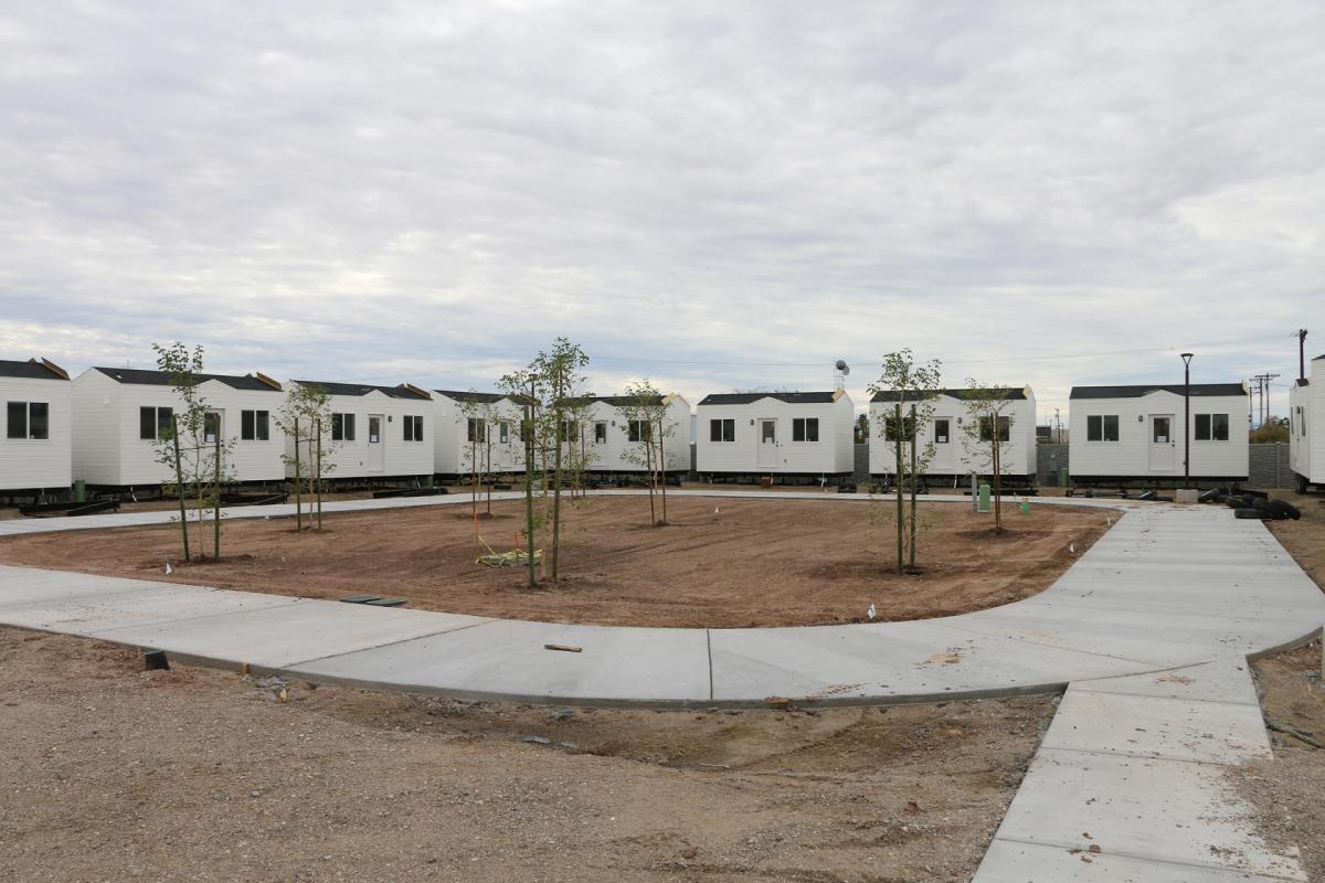 View of tiny homes in El Centro.