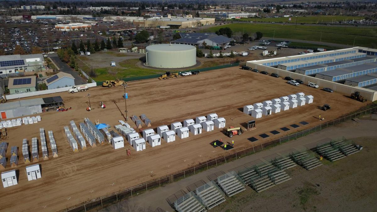 Aerial of pallet shelter site