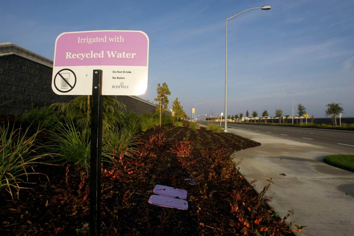 Recycled water sign