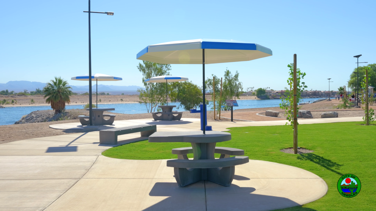 Shaded picnic area at the park