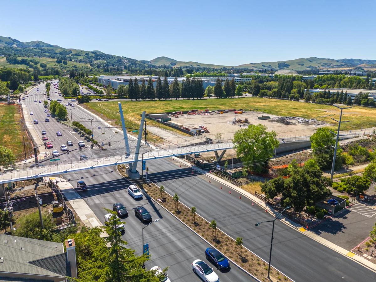 Aerial image of San Ramon's new overcrossing
