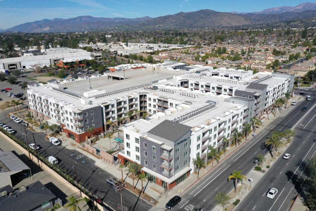 Aerial view of affordable apartments