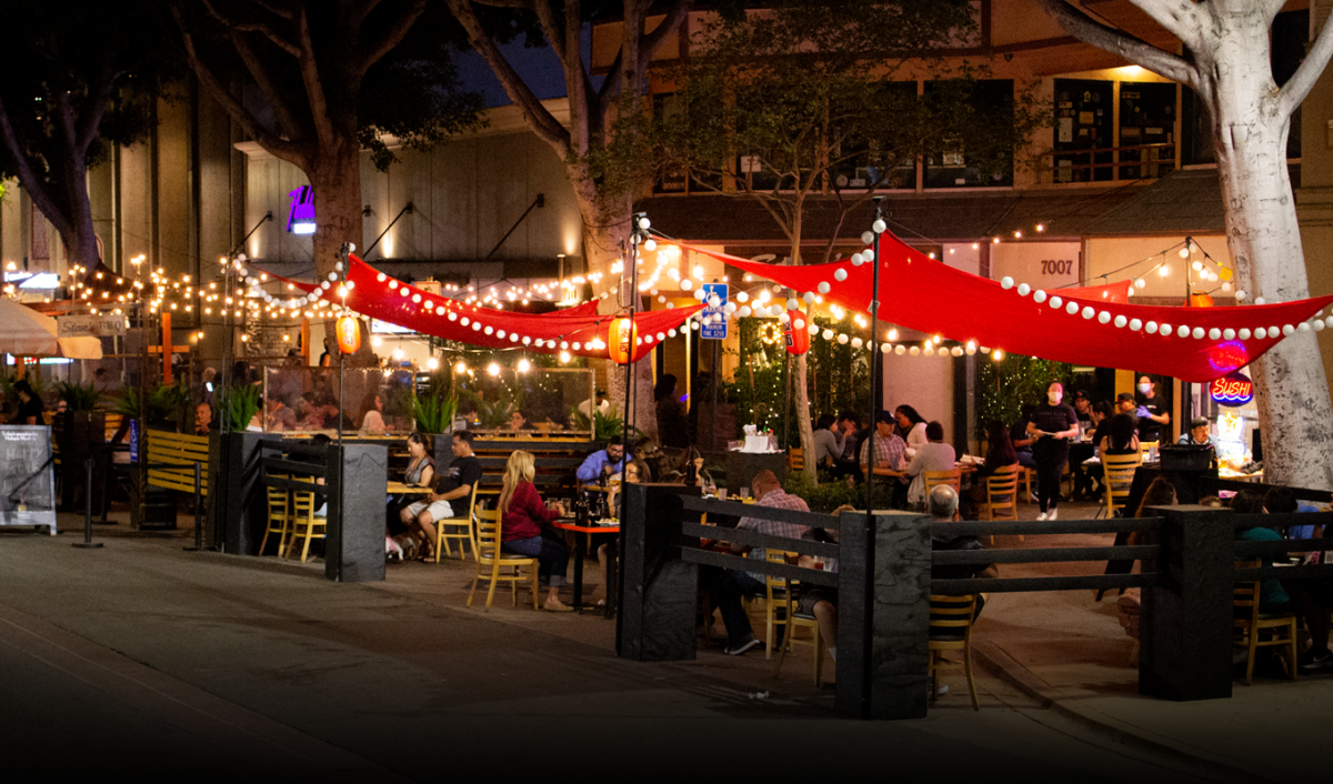 Outdoor restaurants in Whittier, California