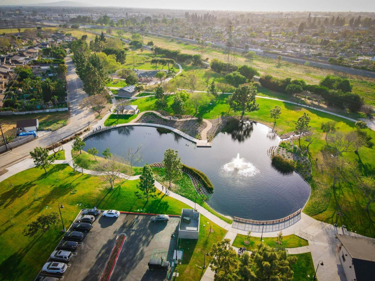 Aerial shot of park