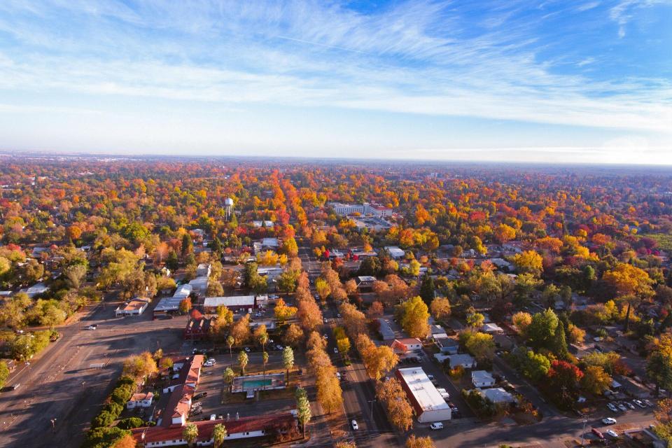 Aerial of Chico, CA