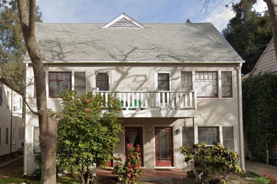 Exterior view of Sacramento fourplex. 