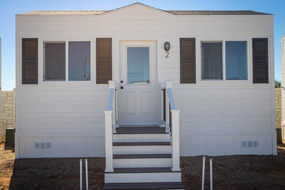 Exterior view of El Centro "tiny home."