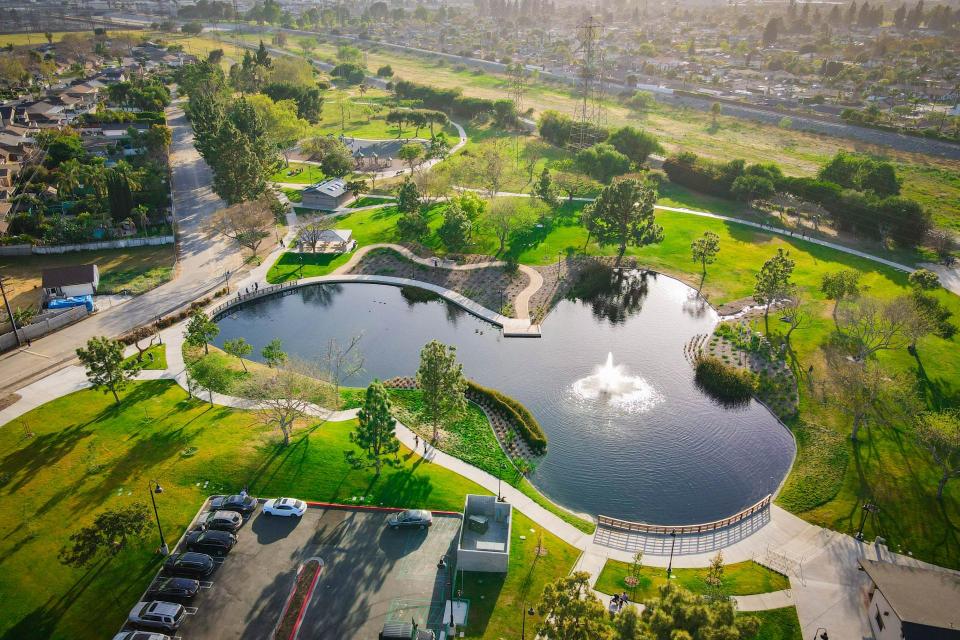 Aerial shot of park