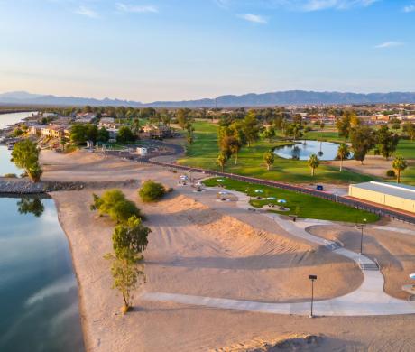 Aerial view of the Bob Belt Beach Park 