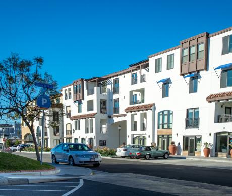 Apartment complex exterior