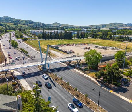 Aerial image of San Ramon's new overcrossing
