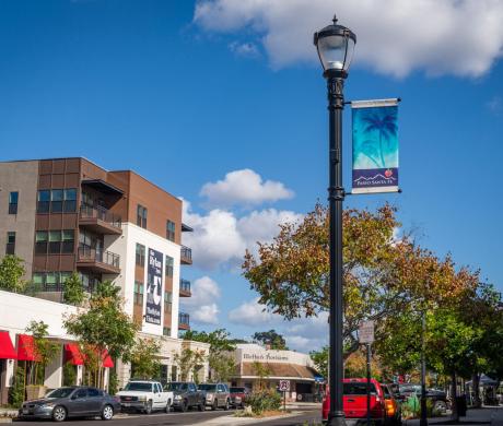 The Rylan Project, a five-story mixed use residential and commercial space, located in the downtown region of the city of Vista.