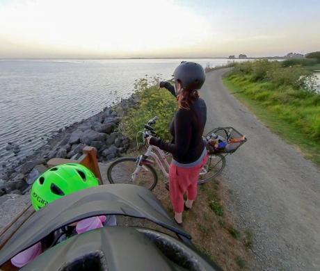 Bikers on a path